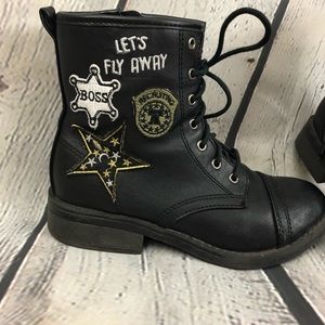 Black combat boots